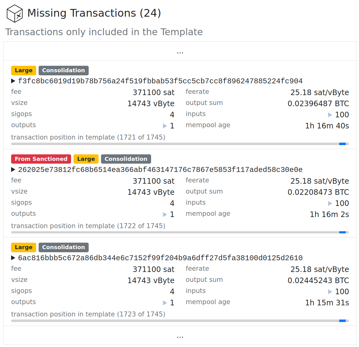 List of large, missing consolidation transactions from block 808660