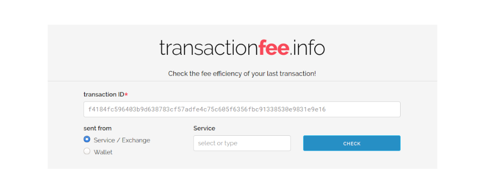 Image for transactionfee.info (2018 version)