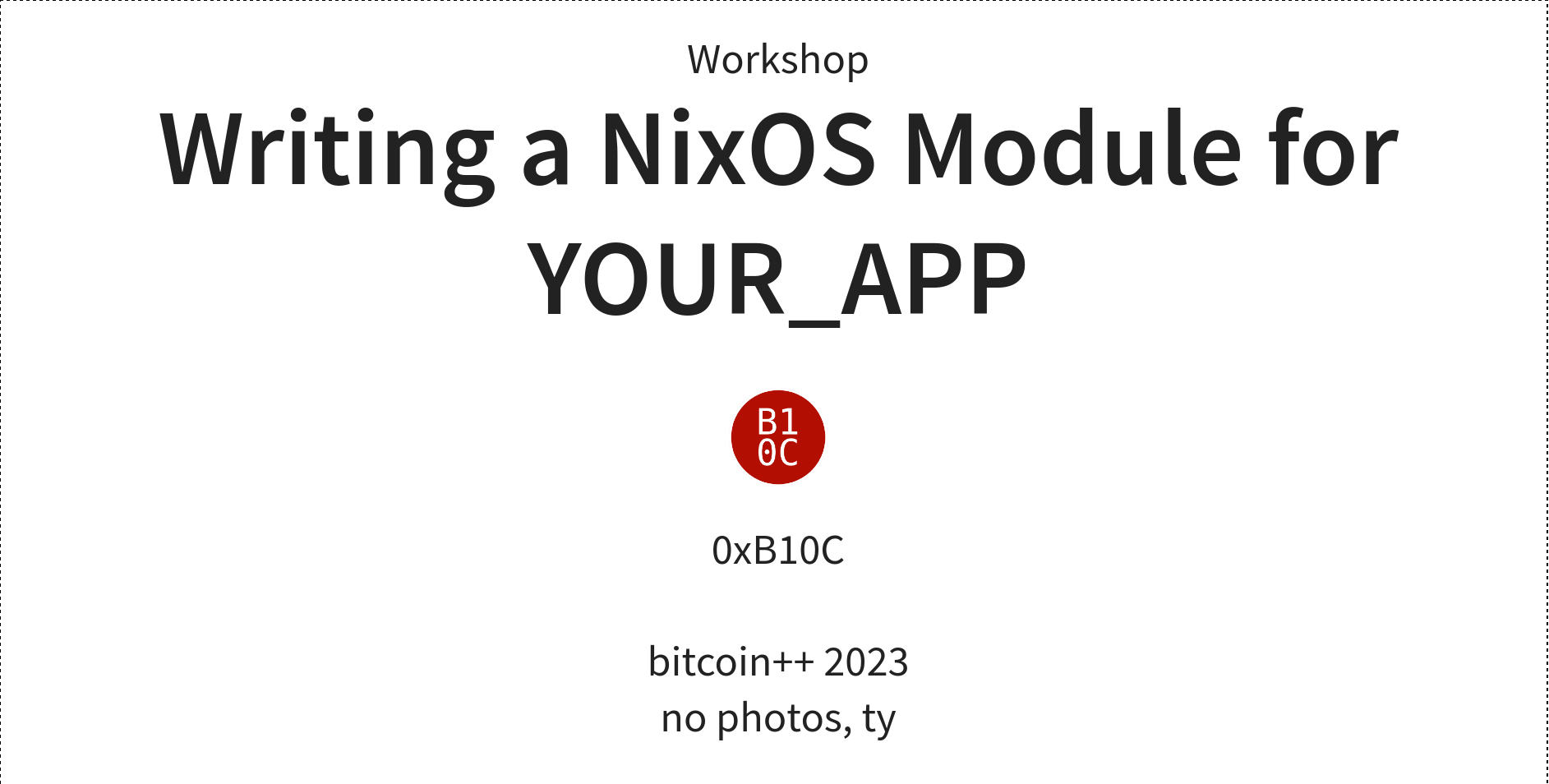 Image for Workshop: Writing a NixOS module for YOUR_APP