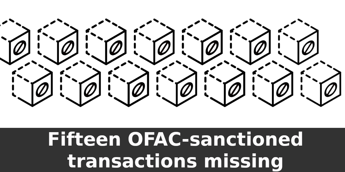 Image for Fifteen OFAC-sanctioned transactions missing from blocks